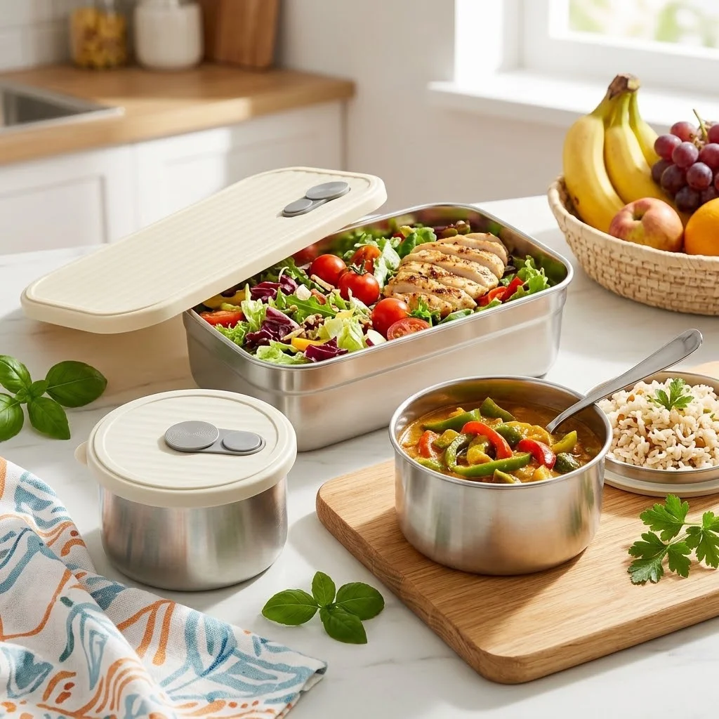 Food Storage Oven Safe - 304 Edelstahl Lunchbox-Set Bento-Box für Kinder