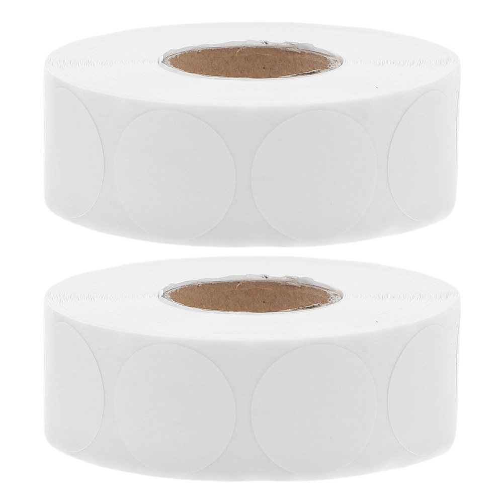 Food Storage Labels - 5 Rollen runde Etikettenaufkleber, weiße selbstklebende