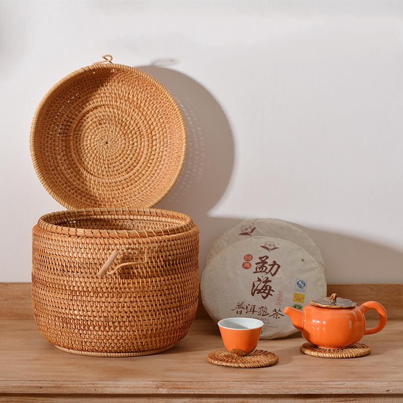 Handgewebte Rattan-Tee-Aufbewa – Food Storage With Dividers Bewertung und Preis